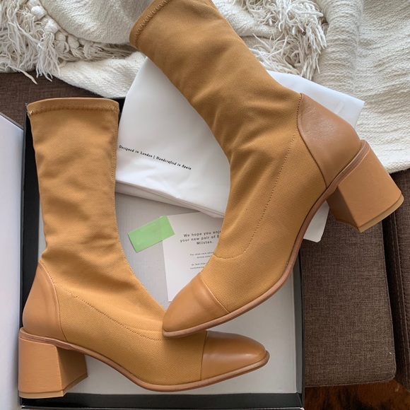 cognac sock booties